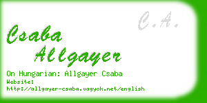 csaba allgayer business card